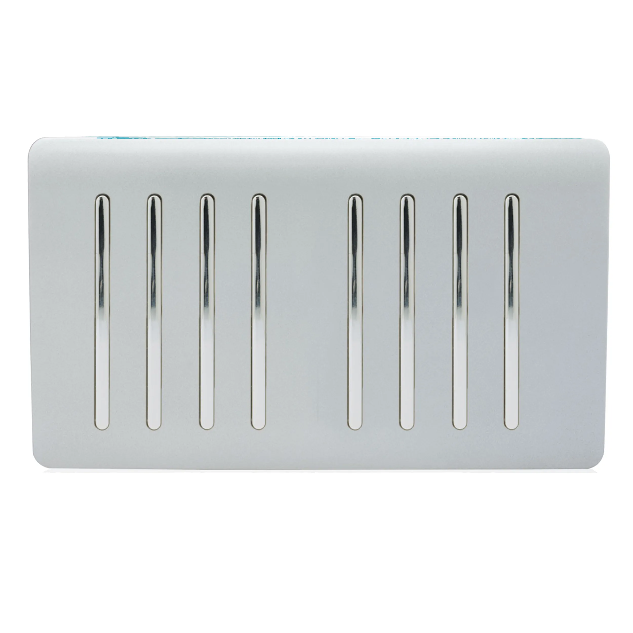 ART-SS88SI  8 Gang 2 Way 10 Amp Rocker Twin Plate Silver